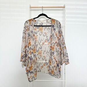 Anthropologie: Floral Sheer Kimono Cardigan